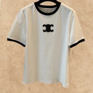 CELINE Women's White Short Sleeve